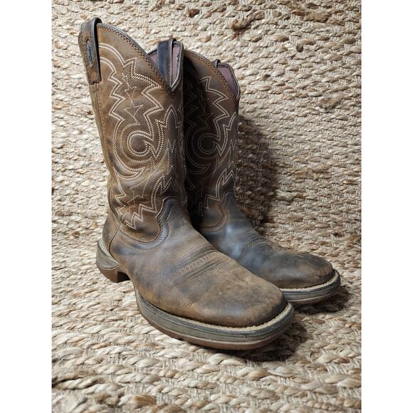 DB4443 Durango Western 12” Brown Boots Mens Rebel Leather Size 8.5 EE Extra Wide main image 9